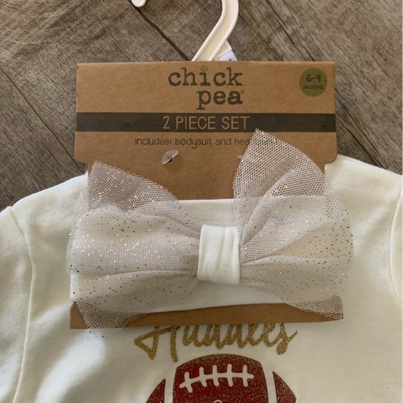 NWT Infant Chick Pea 2 Piece  Bodysuit & Headband Huddles‎ and Cuddles - Picture 5 of 8